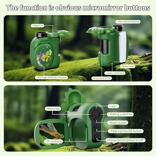 1600X Handheld Microscope for Kids 2" IPS Screen Kit Mini Pocket Digital...