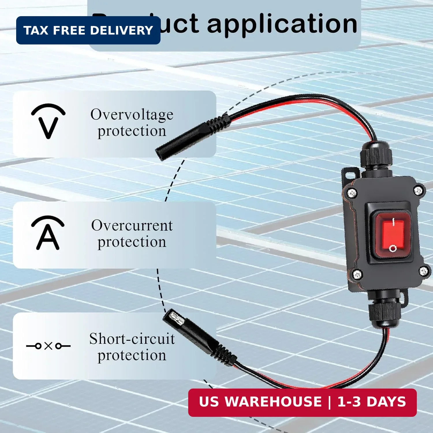 DC 12V Inline Toggle Switch, 12AWG Waterproof SAE to SAE Cable with on/Off Switc
