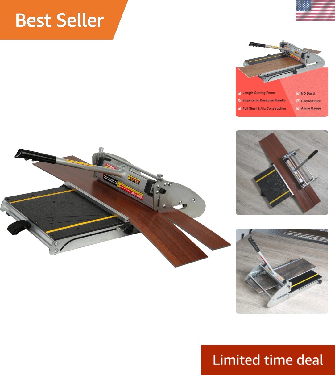 Professional 13-Inch 360° Vinyl Floor Cutter - Dust-Free Cutting Solution