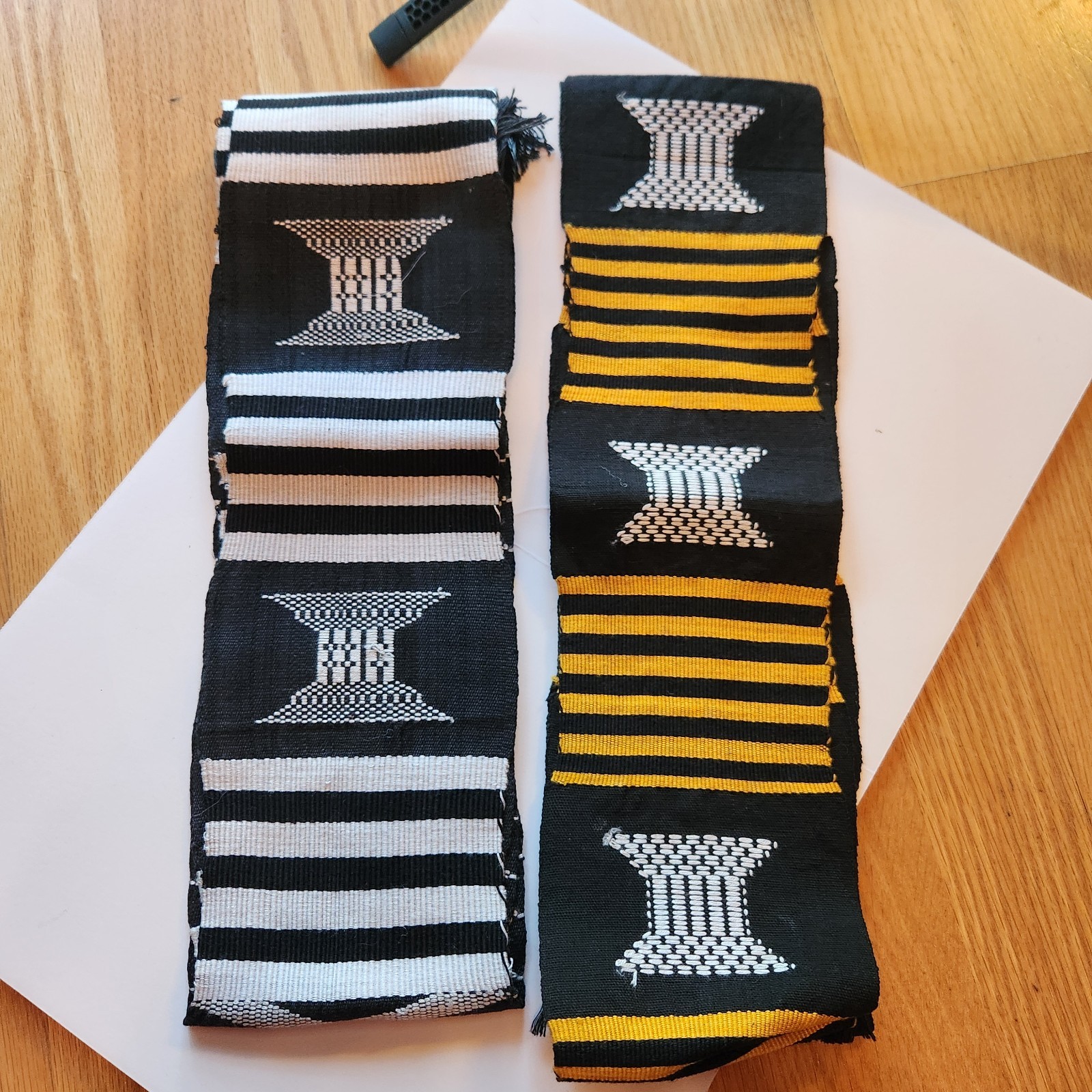 2  African Kente Cloth Sash