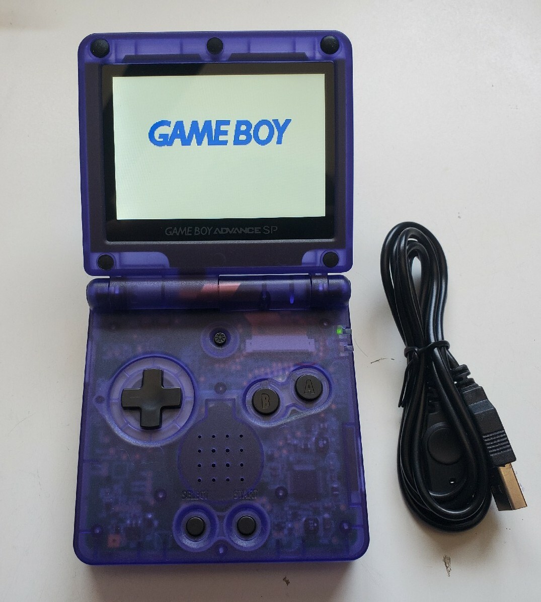 Nintendo Game Boy Advance GBA SP Clear dark purple System AGS 101 ips v5 lcd