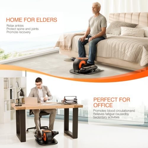 Under Desk Elliptical Machine Quiet Electric Leg Exerciser 12 Speeds Remote