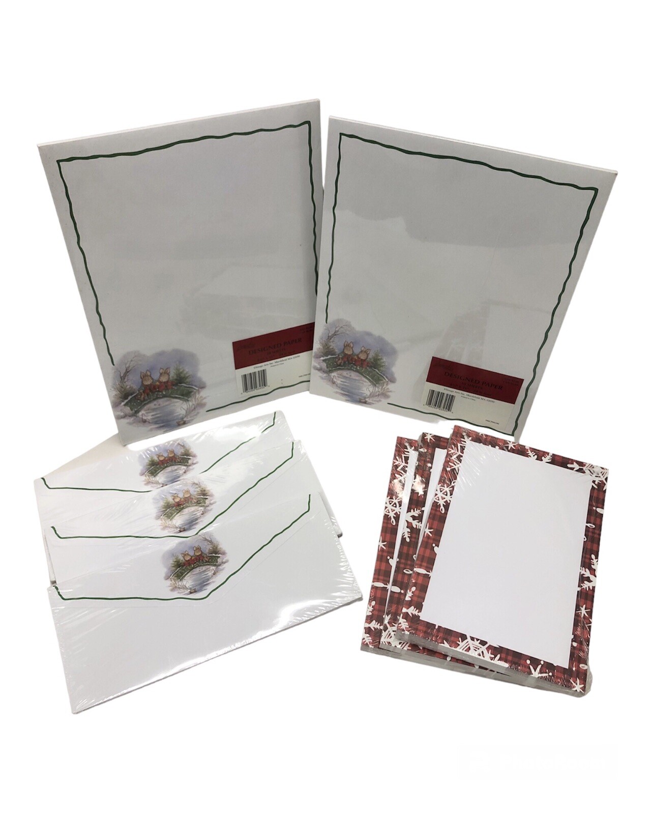 Designed Christmas Paper & Envelopes By Image Arts w/ Hallmark Writing Paper Lot