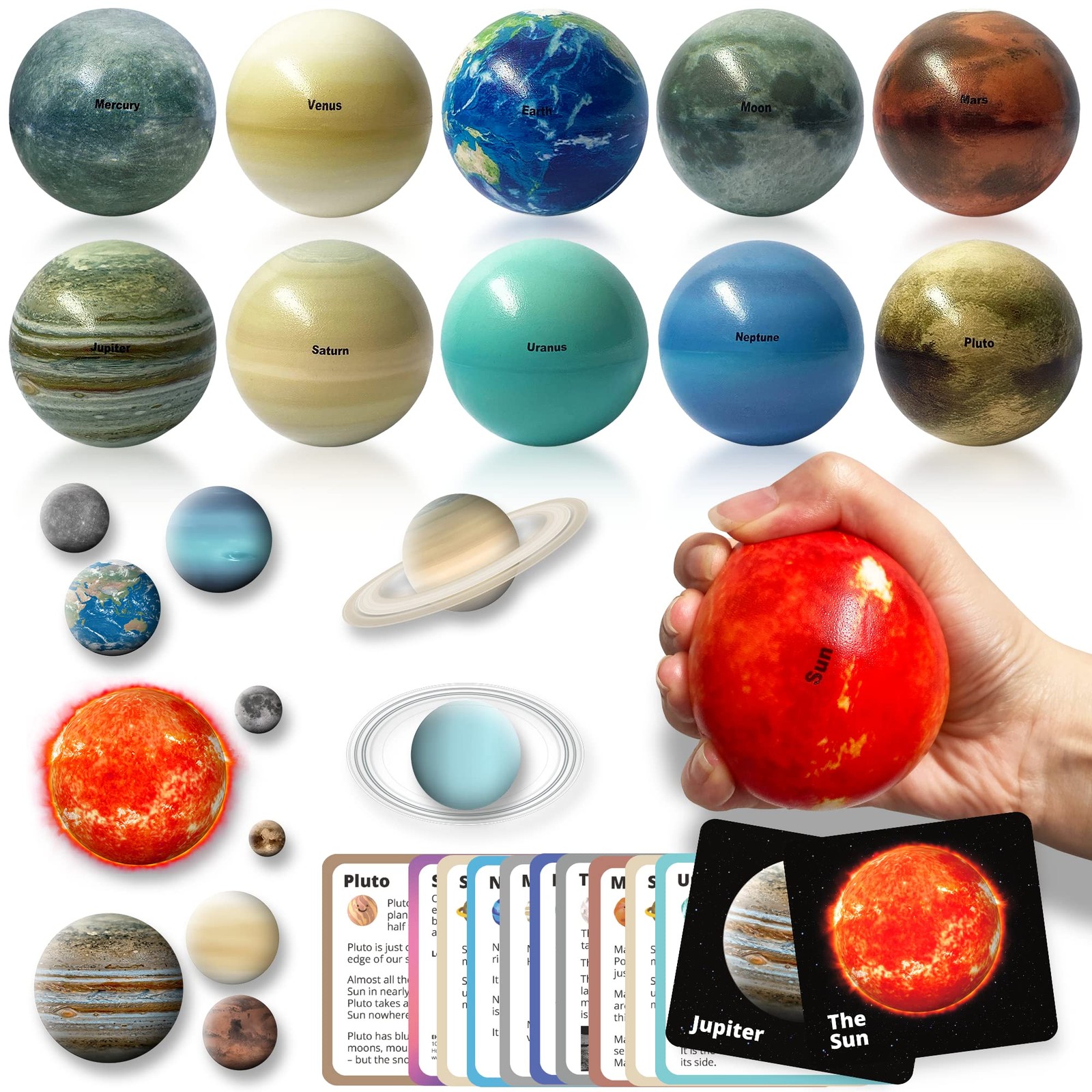 Space Balls Flashcards & Wall Stickers, Planet Toys For Kid 8-10, Outer Space...