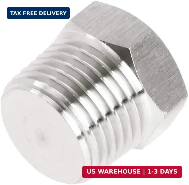 Joywayus 4Pcs Stainless Steel Outer Hex Thread Socket Pipe Plug Fitting 1/4" NPT
