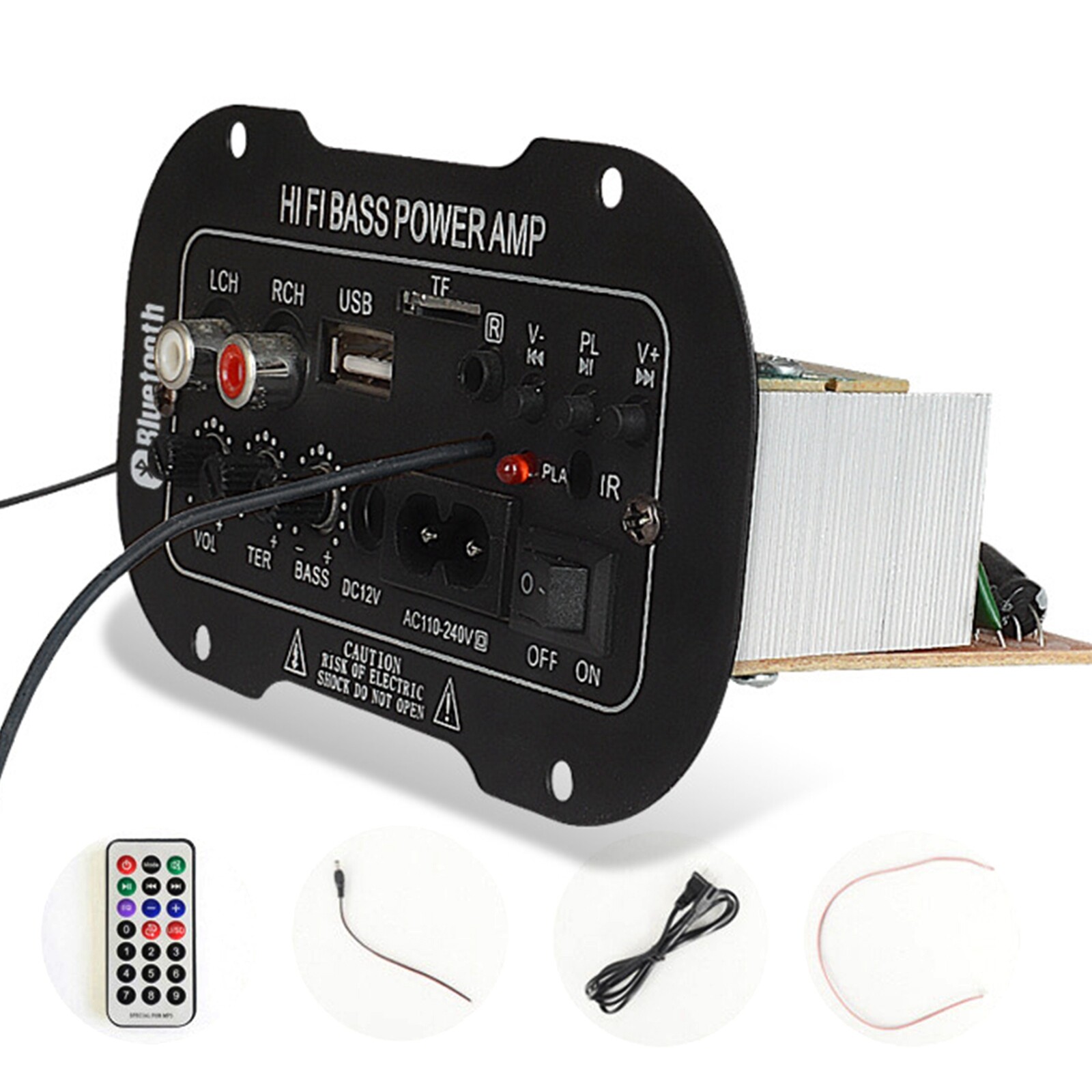 Car AMP-Remote 50W Bluetooth HiFi Power Amplifier Mini Audio Digital Stereo FM