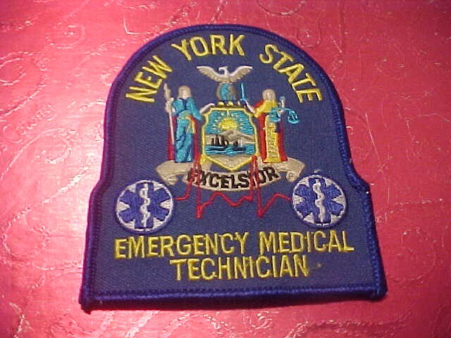 NEW YORK STATE E.M.T. PATCH UNUSED 3 3/4 X 3 1/4 INCH