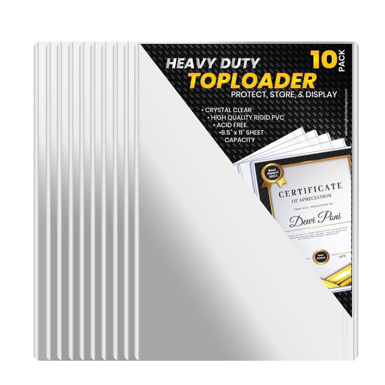 8.5×11-Inch Top-Loading- Protector Hard Case Sleeve, Toploader Holder 10 pack