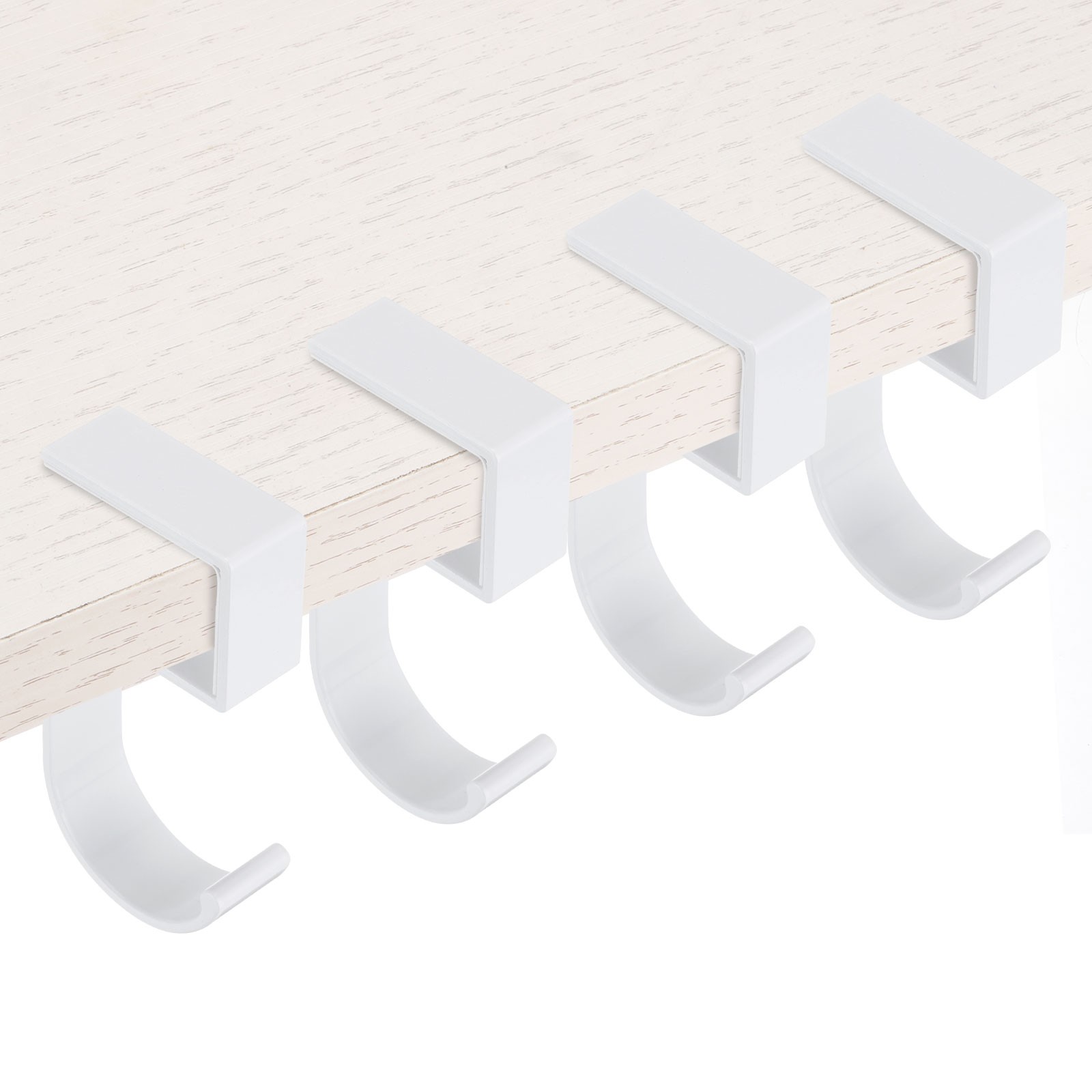 4Pcs Purse Hook for Table, 5-shaped Purse Headphone Holder, White