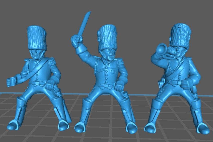 French Guard Grenadiers a Chevall in surtout - 5 minis - Great for Table Top War