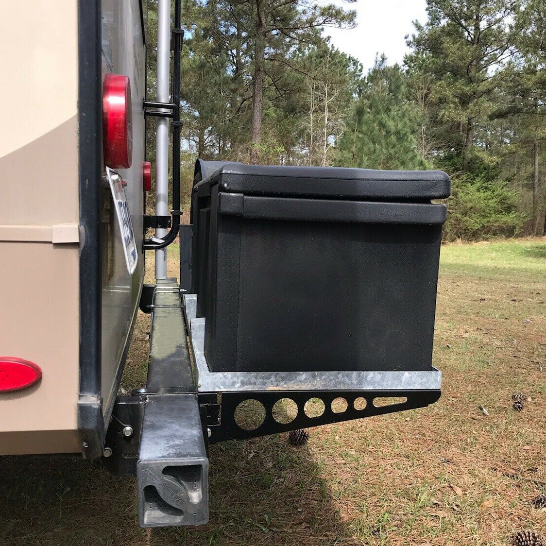 Pair RV 4" Square Rear Bumper Mounting Cargo Carrier Box Support Arms Bracket