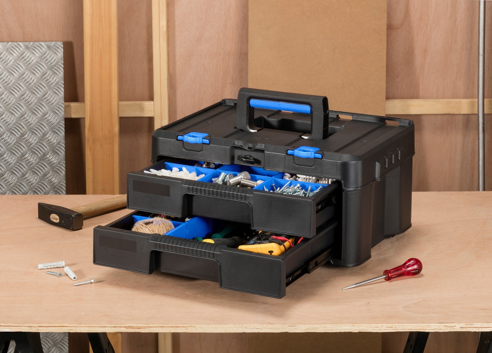 Stack System Two Drawer Tool Box Fits Hart's Modular Storage Organization System