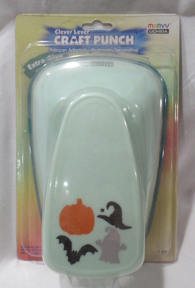 Marvy Uchida Extra-Giga Large Clever Lever Craft Punch HALLOWEEN Bat Ghost Pump