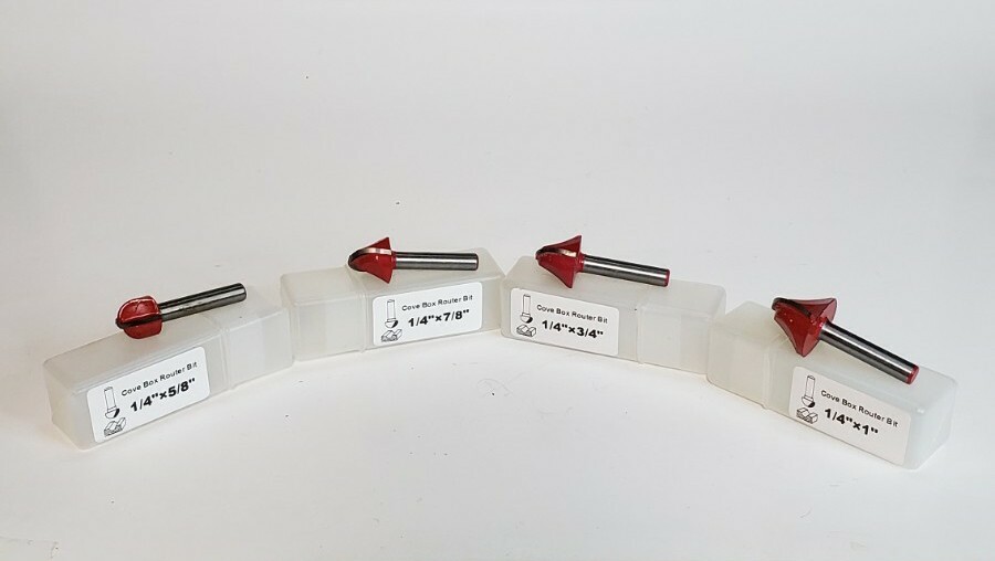 Router Bit Set -Shank Cove Box  1/4 Inch  5/8" 7/8 " 3/4"  1"