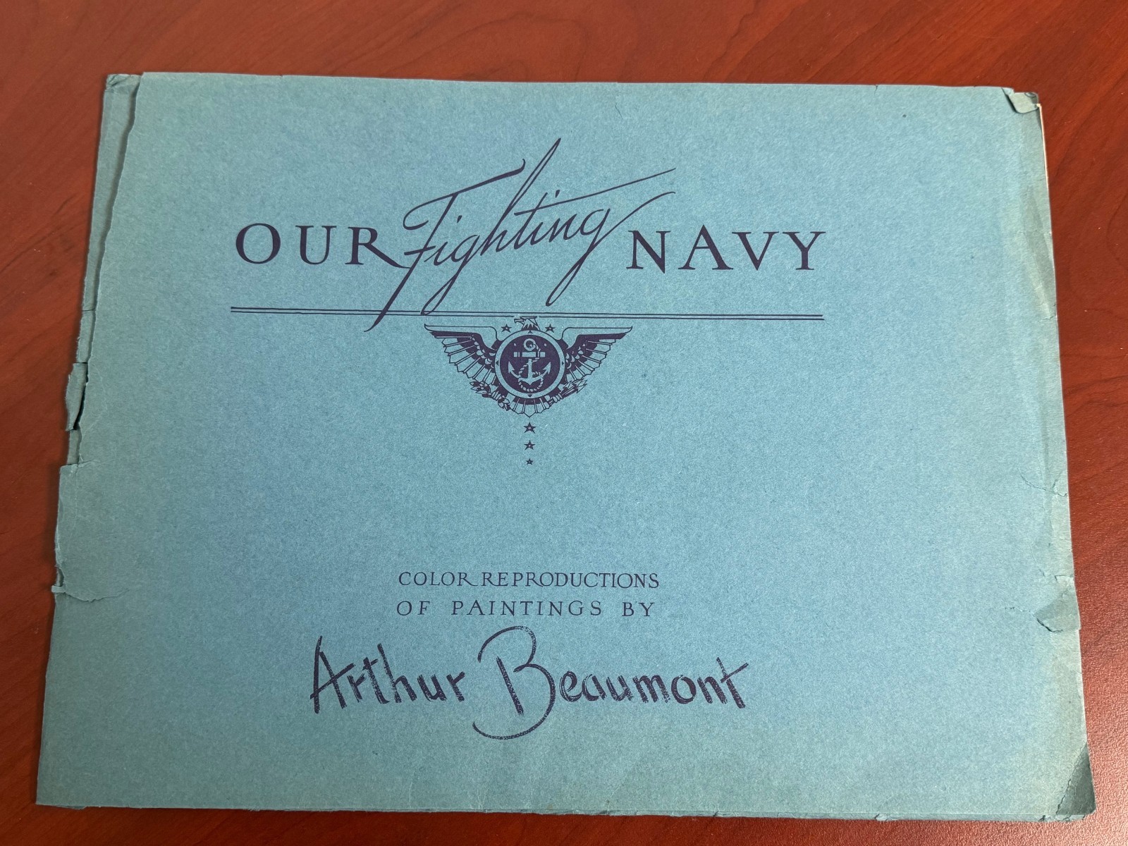 VTG Arthur Beaumont Our Fighting Navy Set of 8 Color Reproductions Free Shipping