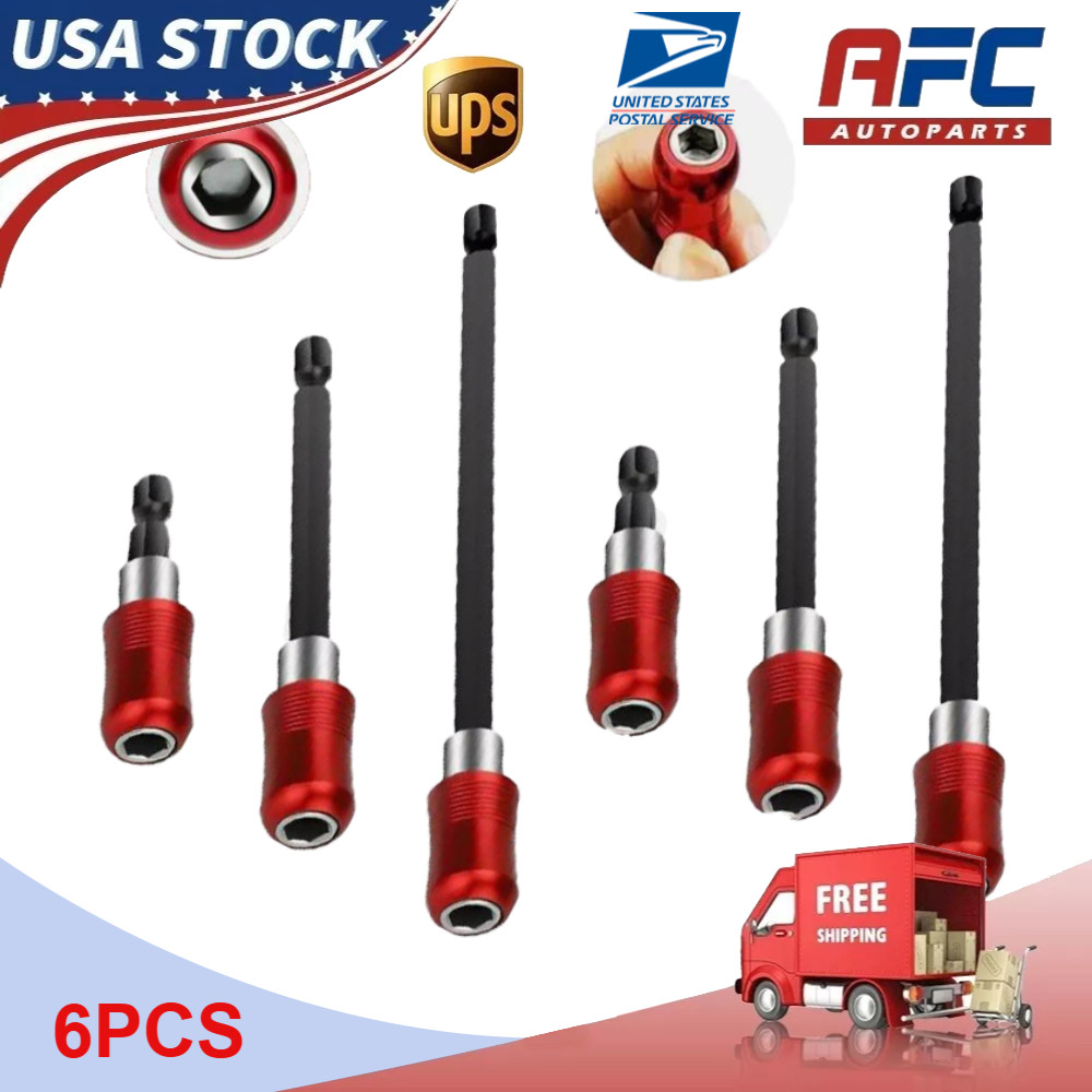 6pc Quick Release Magnetic 1/4 Hex Shank Screwdriver Extension Holder Drill Bit