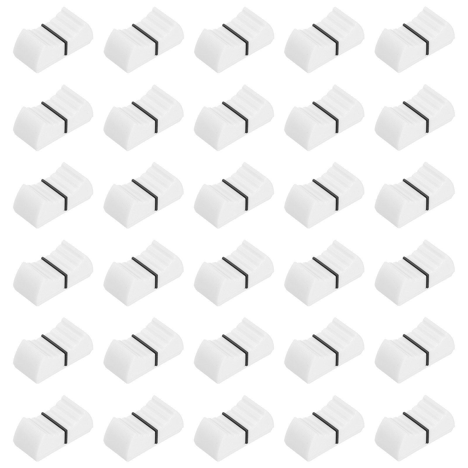Straight Slide Potentiometer Knob 8x1mm/0.31x0.04 Inch, White Black Pack of 30