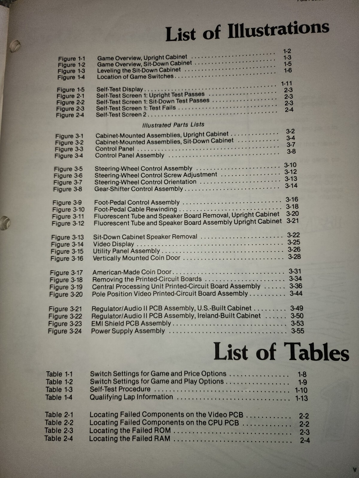 Pole Position Manual & Schematics Arcade