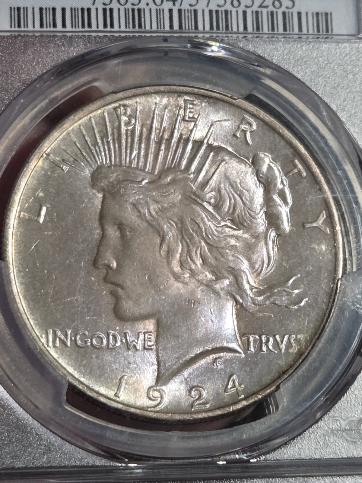 1924 $1 Peace Dollar PCGS MS64 Toned
