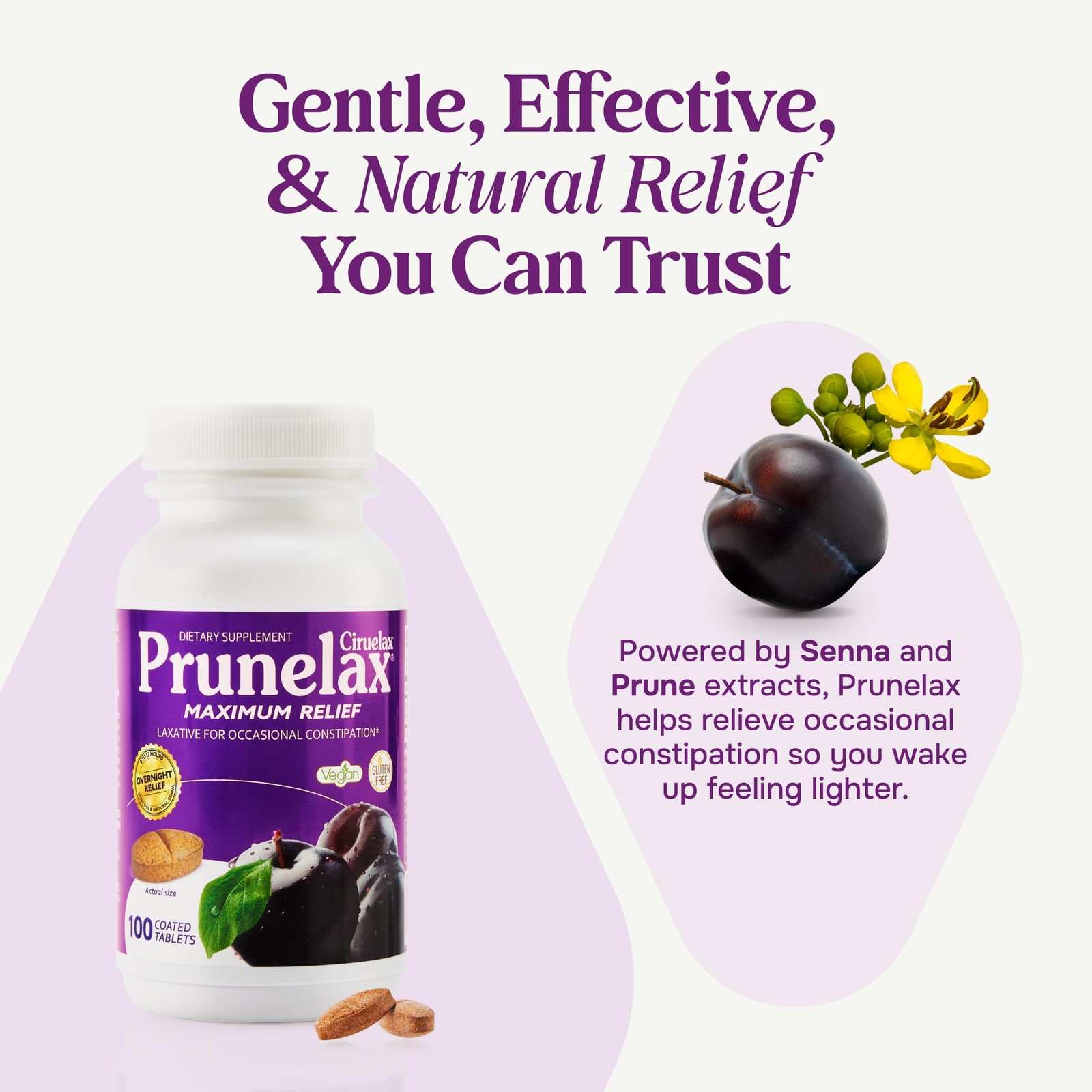 Prunelax Ciruelax Maximum Relief Laxative Tablets with Natural Senna for Occa...