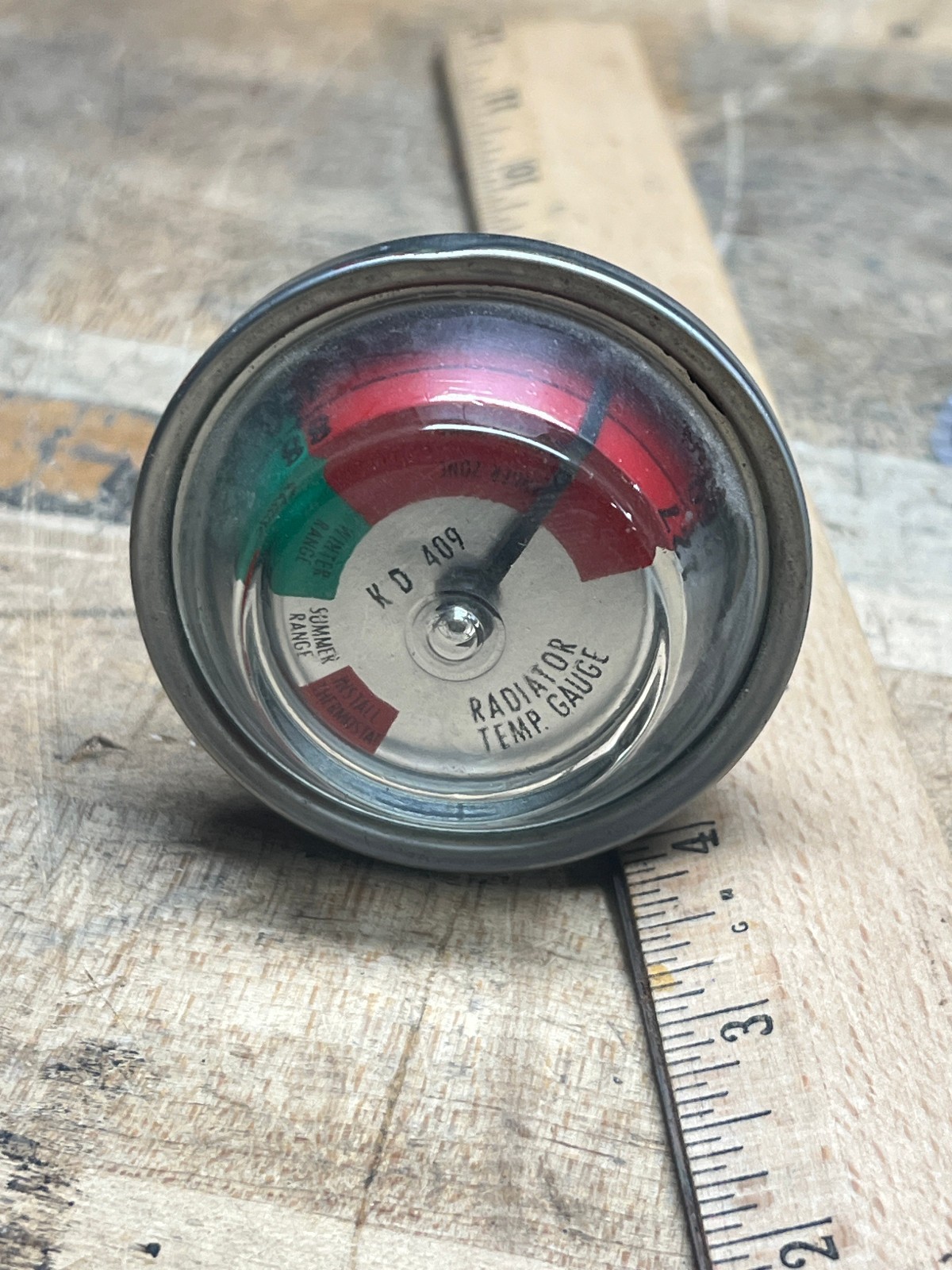 K-D Mfg. Co. No. 409 Radiator Thermometer Temperature Gauge Tools Made In USA