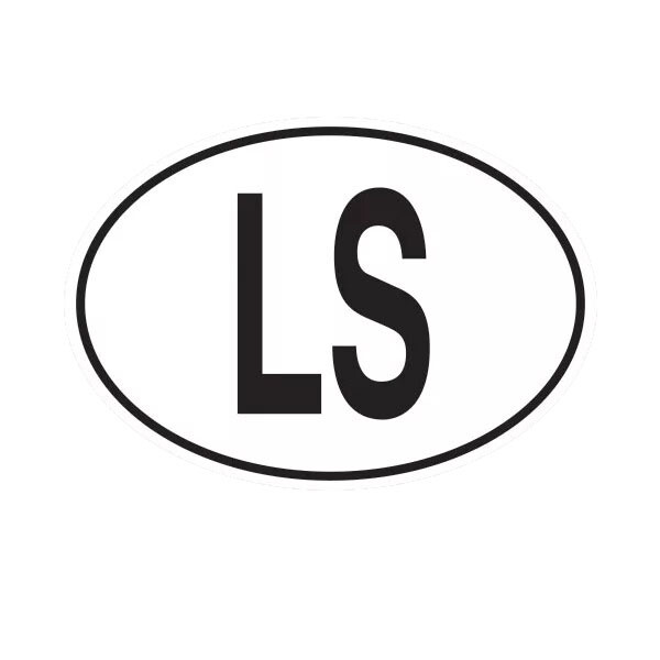 LS Lesotho Country Code Oval Sticker Decal