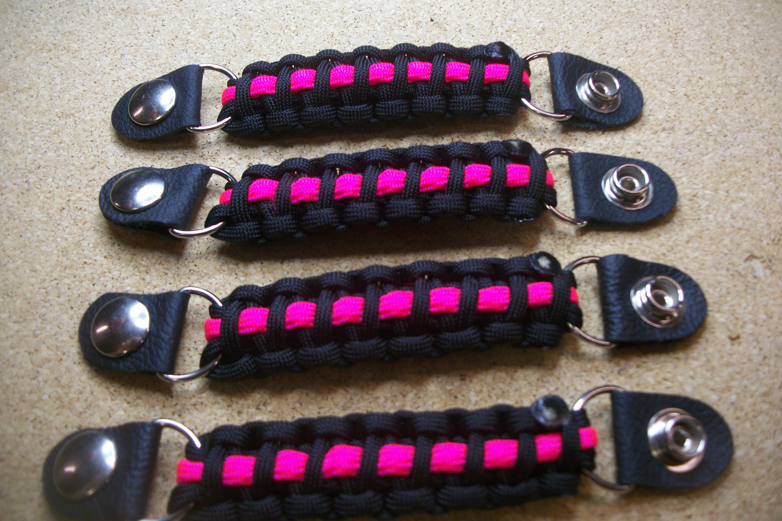Vest extenders paracord  Light weight THE THIN HOT PINK LINE Set of 4. By Stitch