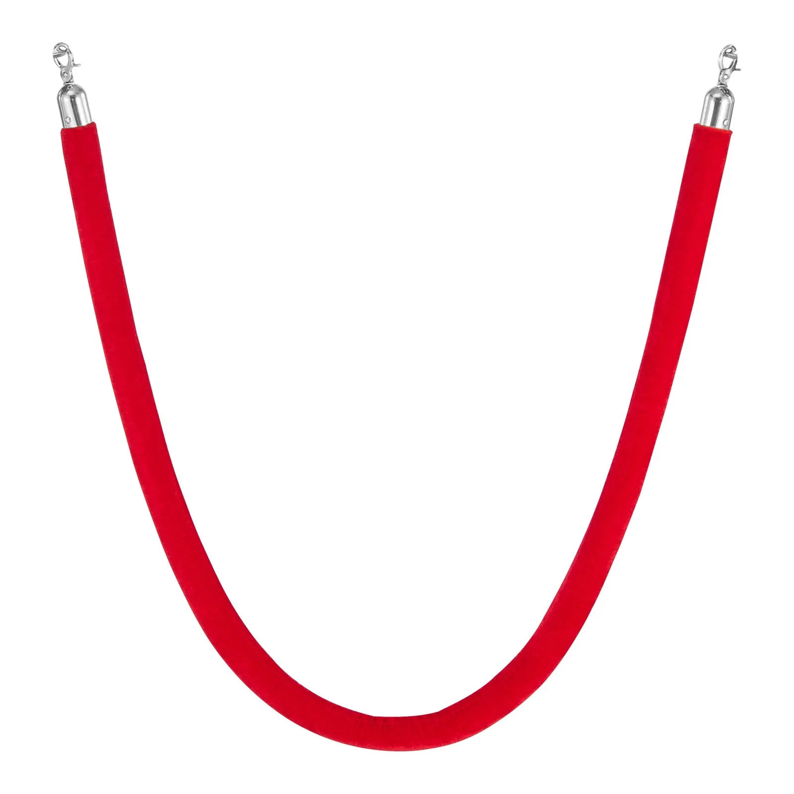 2PCS Red Velvet Stanchion Ropes 5ft Crowd Control w/ Silver Hooks