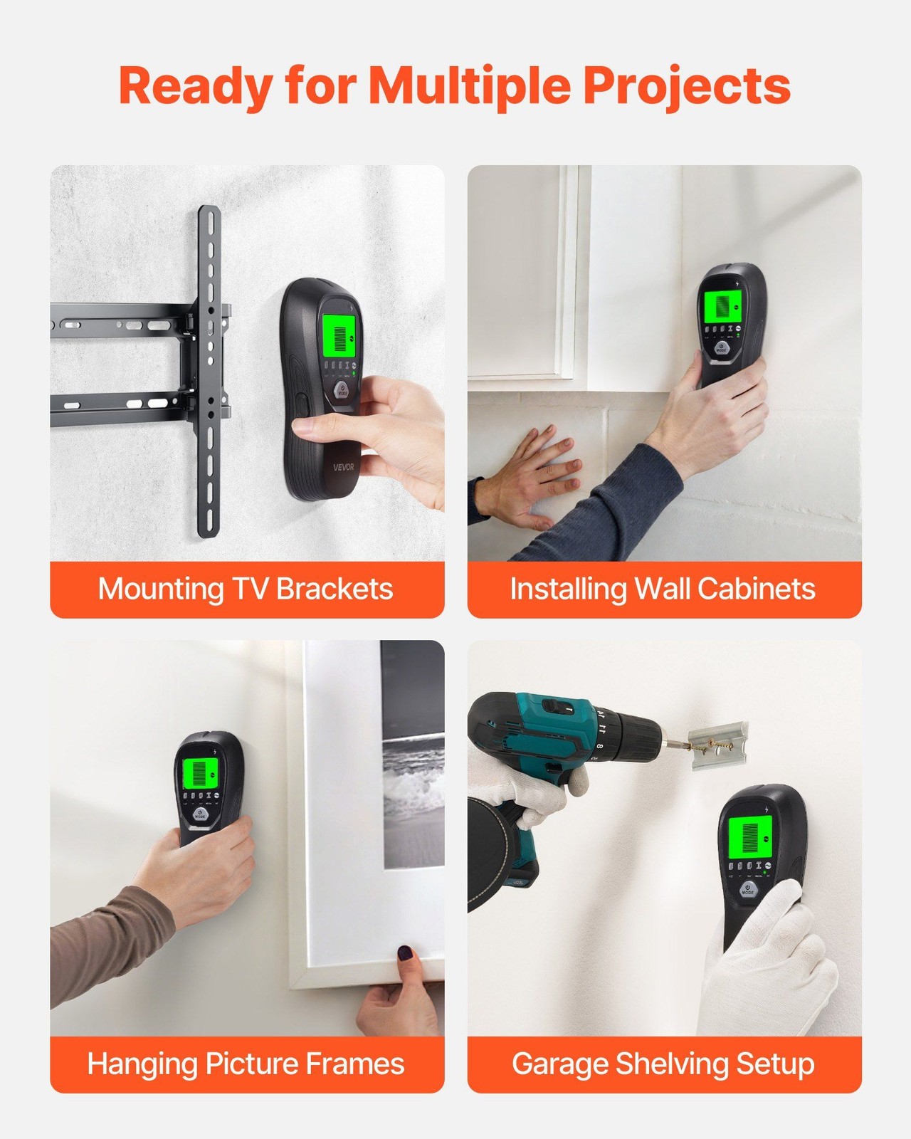 LCD Wall Detector with Audio-Vision Alerts for Metal Objects