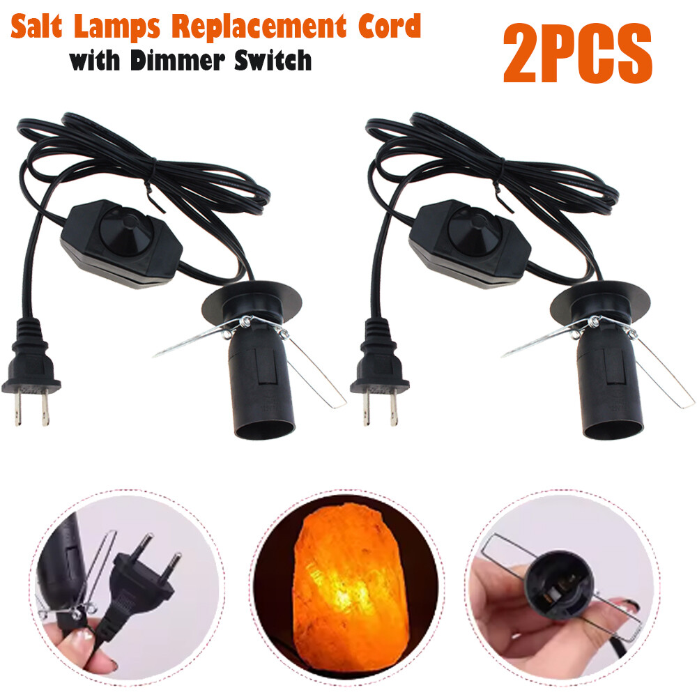 2PCS 6FT Salt Lamps Replacement Cord with Dimmer Switch E12 C7 Socket US
