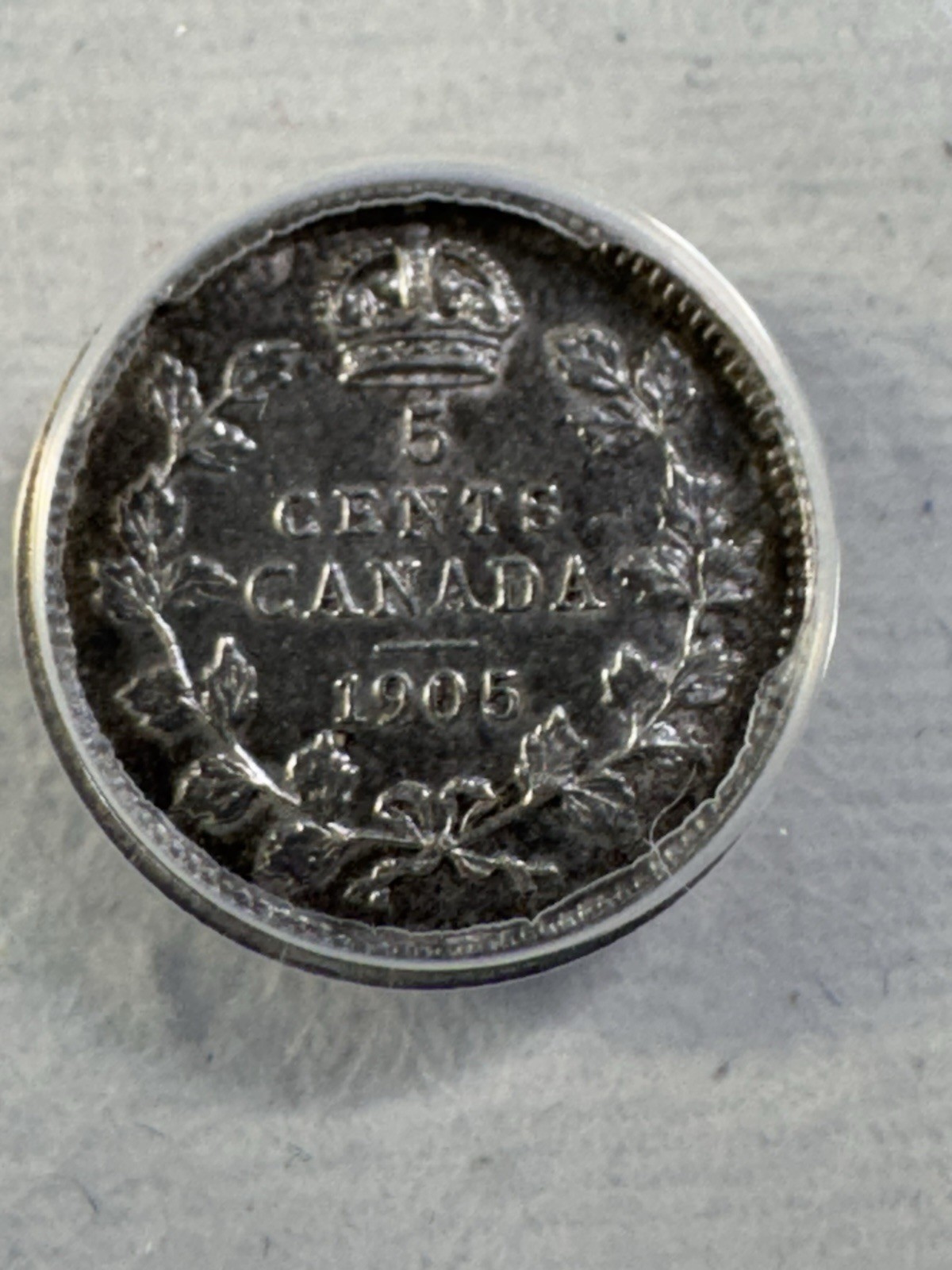 1905 Canada 5 Cents Silver Coin Graded AU 53 Details Scratched by ANACS