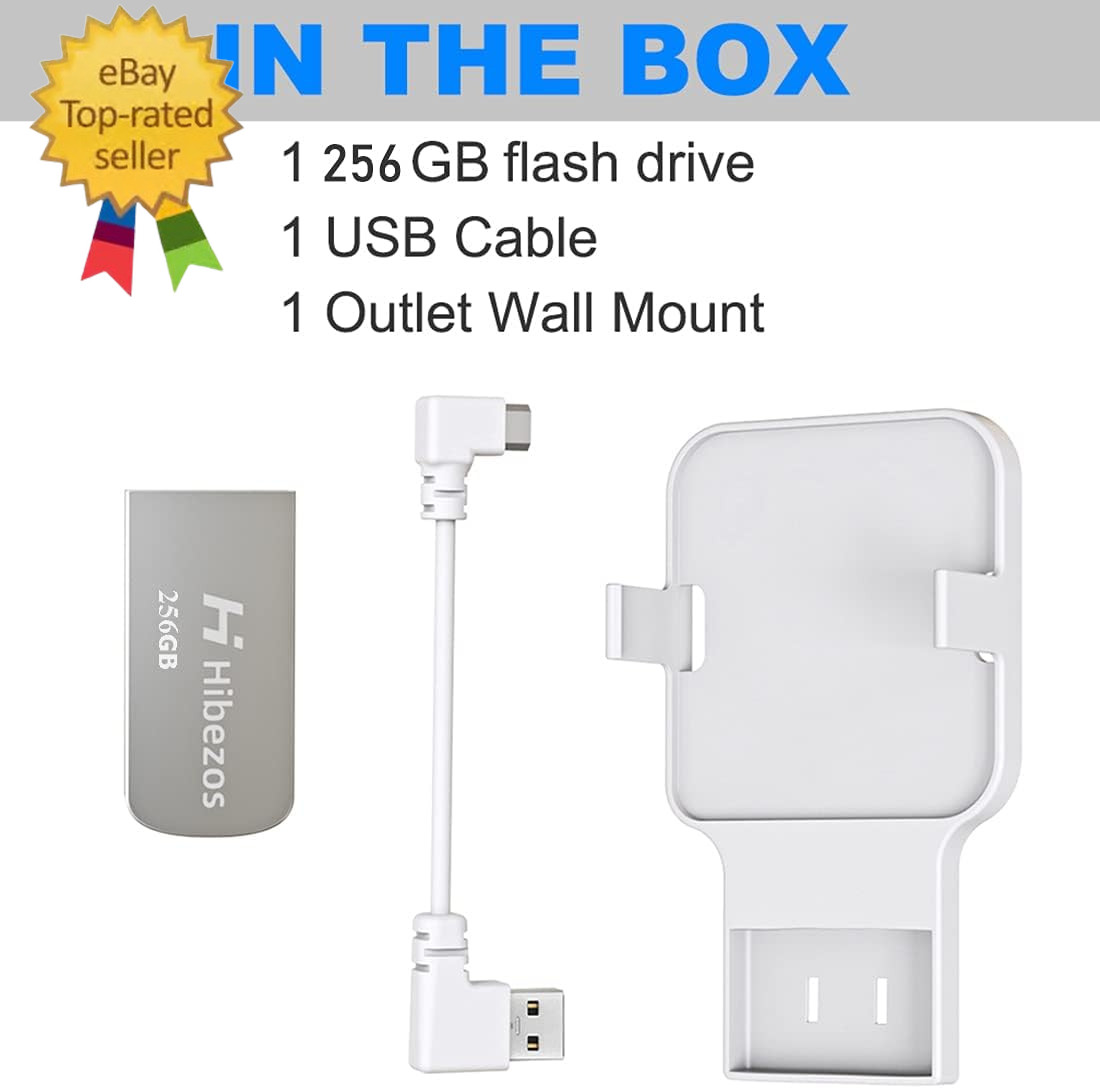 256GB USB Flash Drive and Outlet Mount for Blink Sync Module 2, save Space Easy