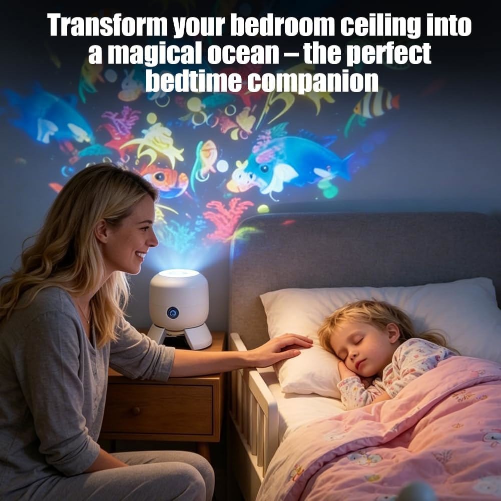 Dynamic Rotating Led Projector Lights Ocean Scene Rotating Night Lamp for Kids