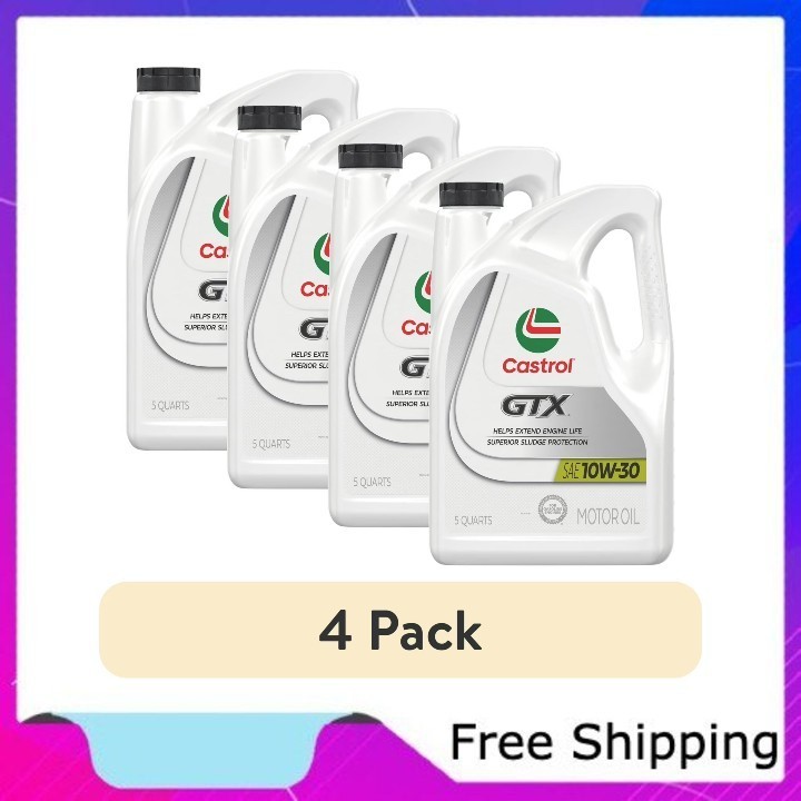 Castrol GTX 10W-30 Conventional Motor Oil, 5 Quarts, 4 pack