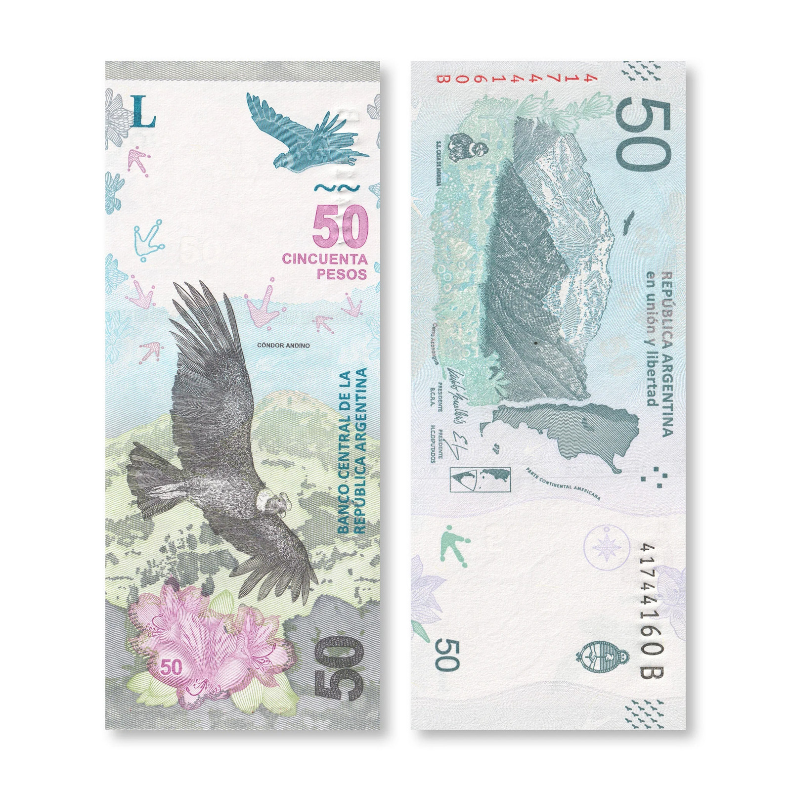 Argentina 50 Pesos, 2018, B418b, P363, UNC