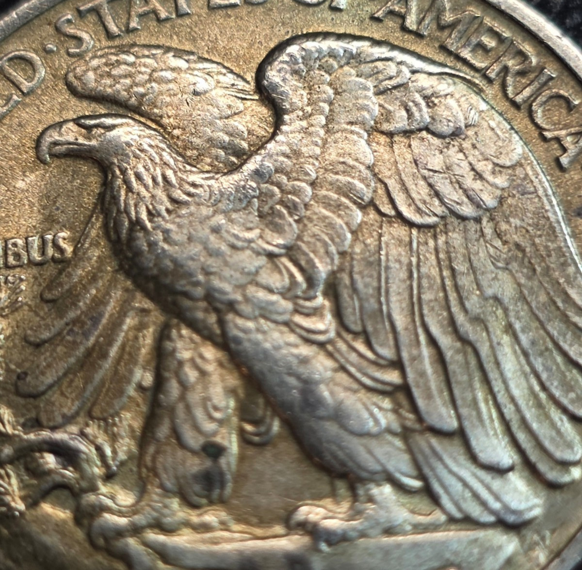 1947 Walking Liberty Half Dollar BU - Full Feather Strong Strike- Reverse Tone