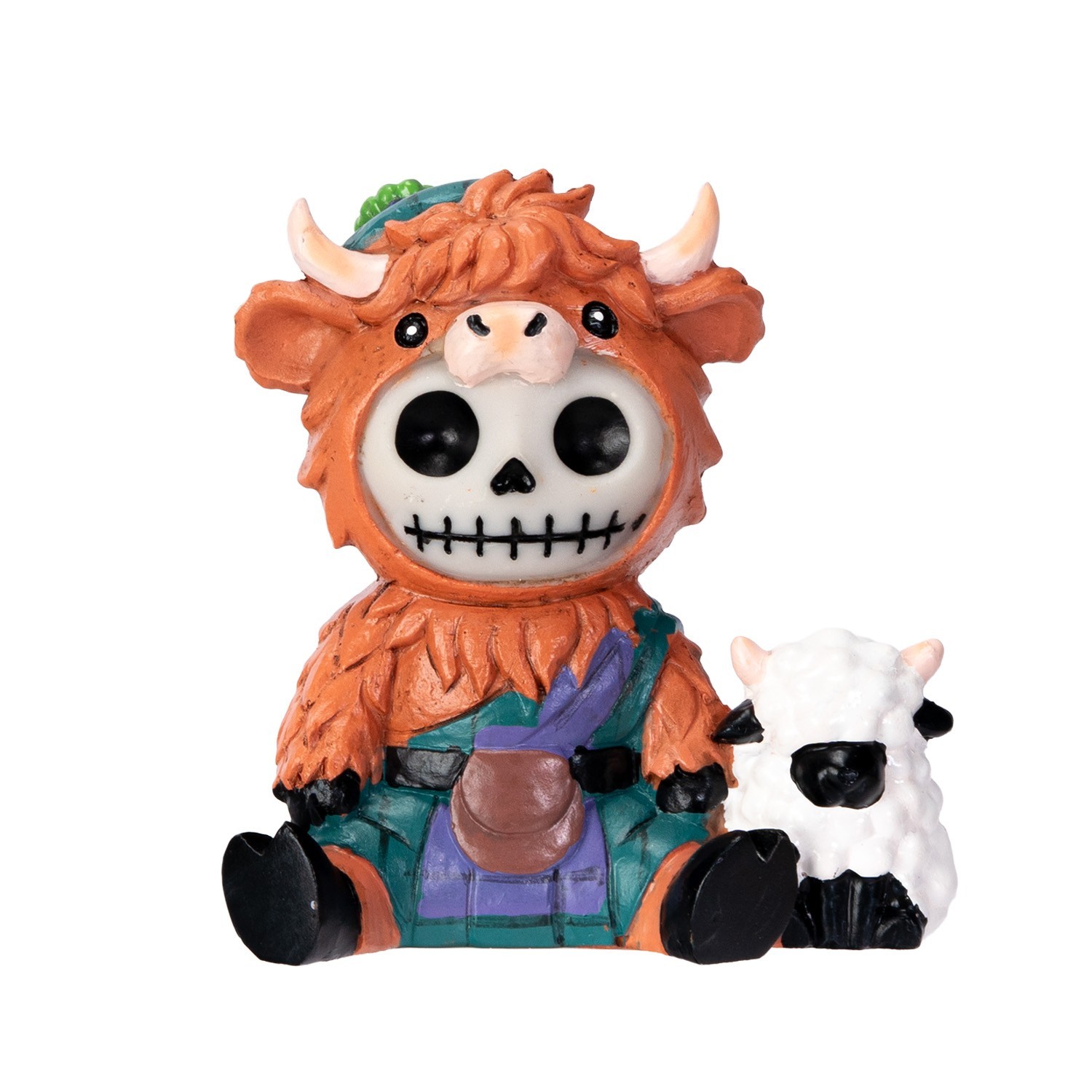PT Furry Bones MCBO the Highland Cow Skull Resin Mini Figure
