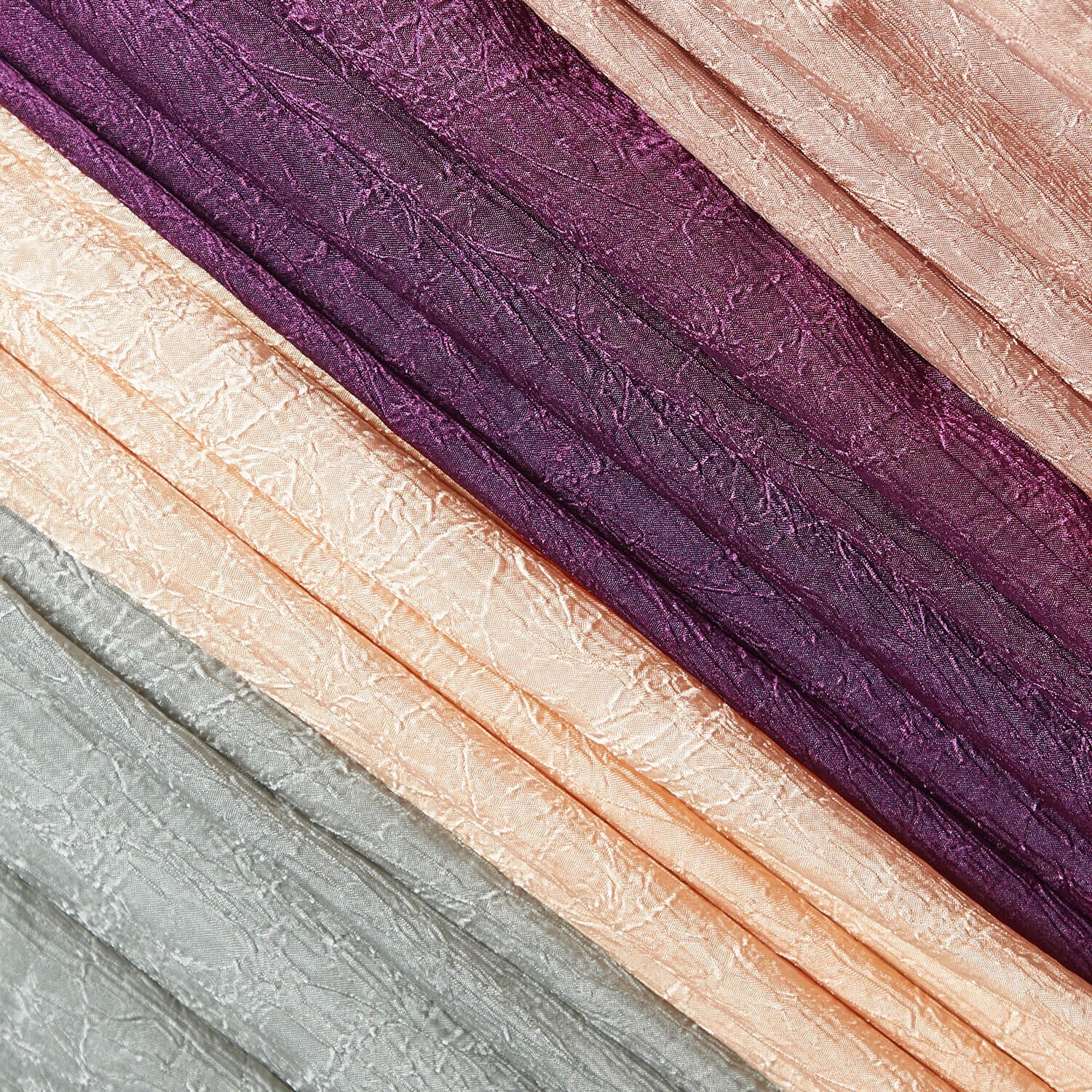 Shiny Shimmer Crinkle Satin Polyester 100 GSM Lightweight Fabric By The Yard