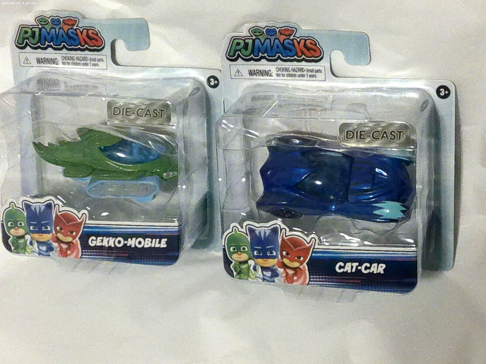 PJ Masks  Gekko-Mobile and Cat-Car  Just-Play  lot of 2 die-cast vehicles