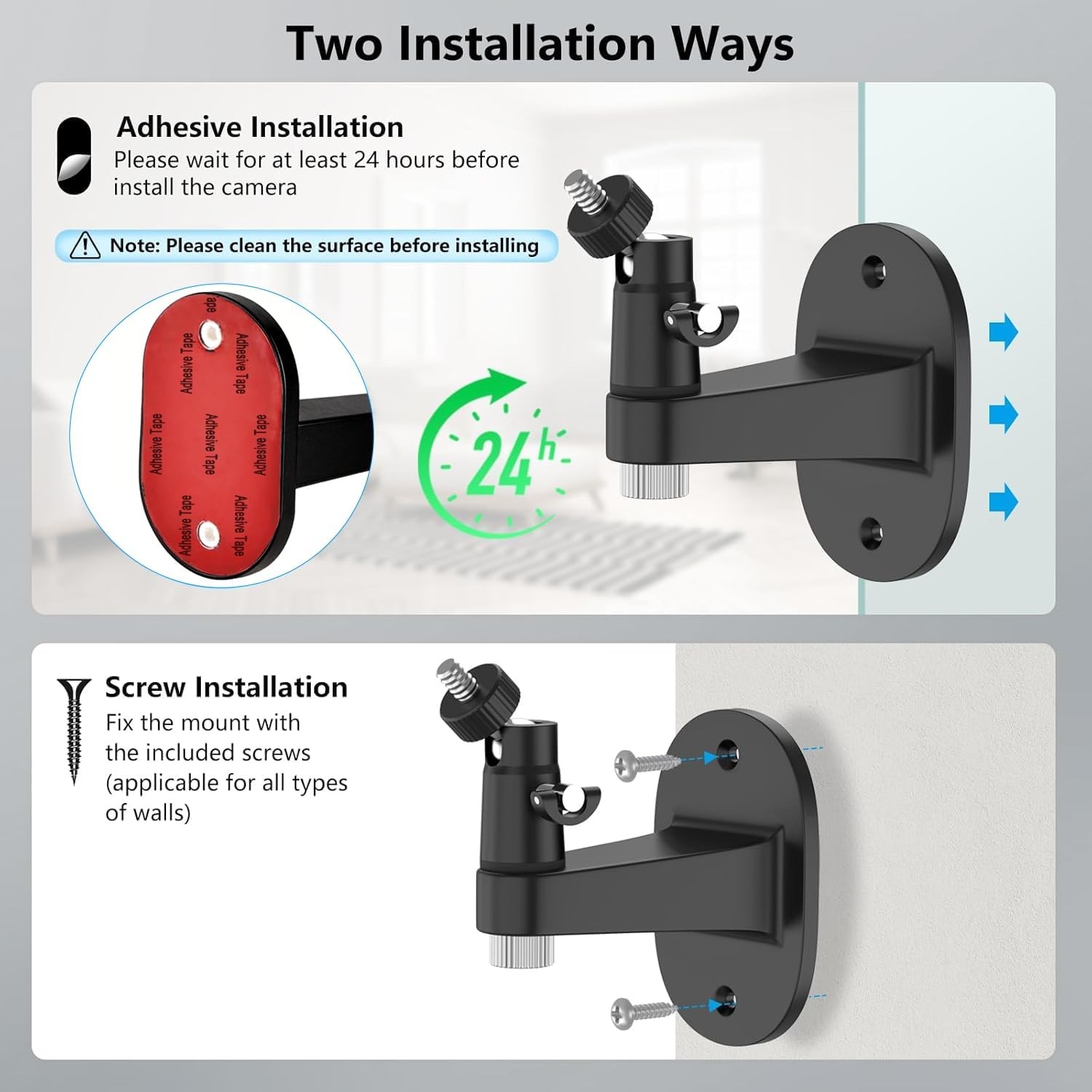 2Pack Ring Camera Wall Mount for Ring Stick up Cam & Ring Outdoor Cam Plus, 360