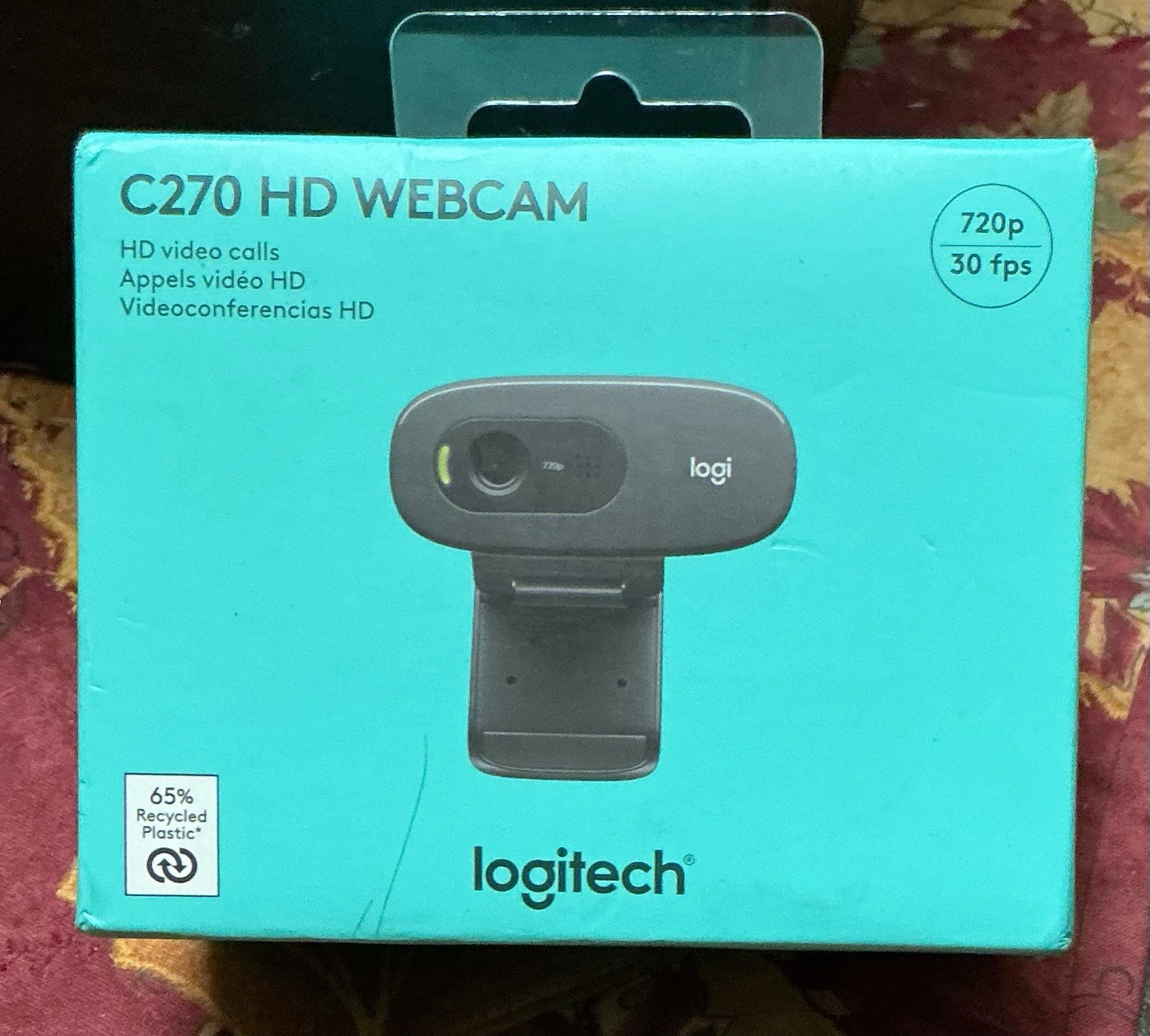 Logitech C270 HD Webcam Video Calls High Definition 720p Built-In Mic