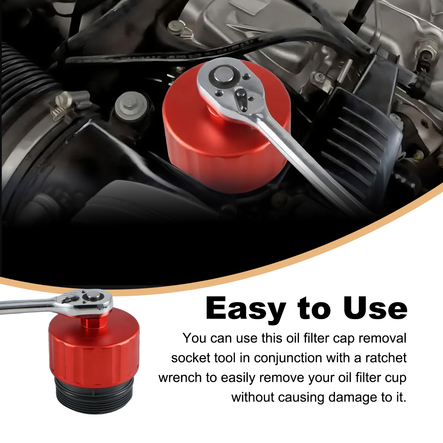 90mm 15Flutes Oil Filter Wrench Removal Tool for Jaguar Land 3.0L 5.0L
