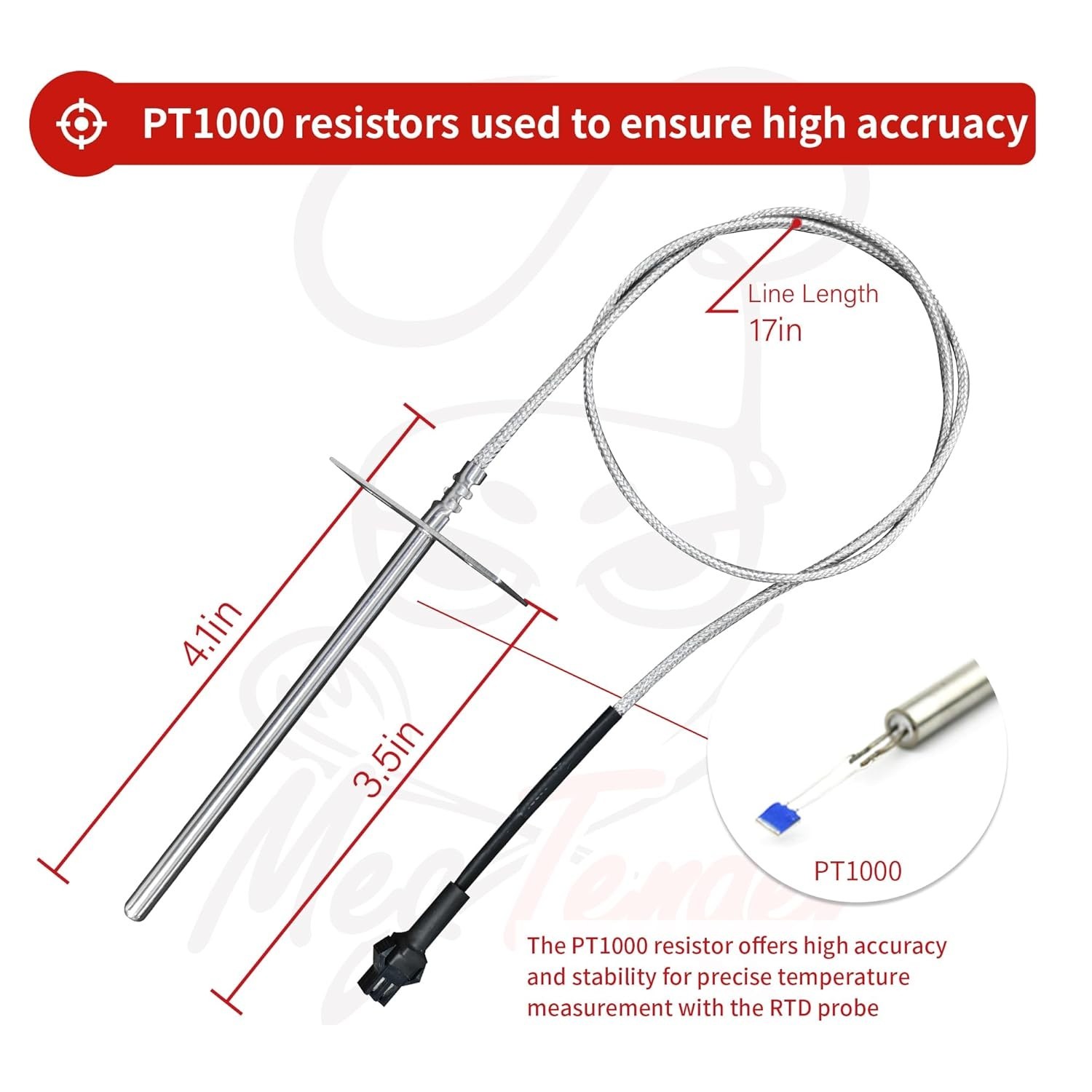 RTD Probe Sensor Replacement for Pit Boss Grill and Smoker, Internal Grill Pr...