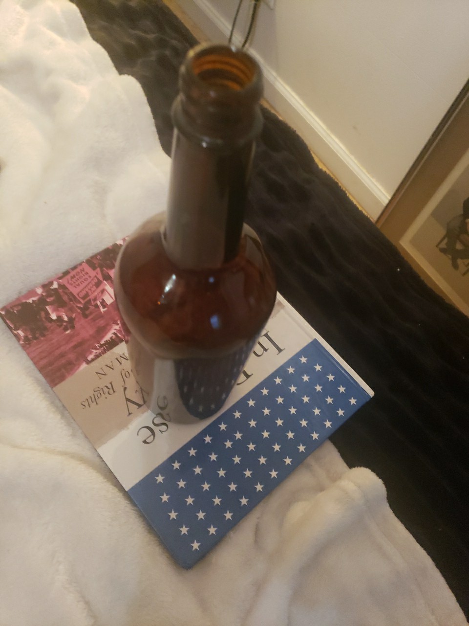 Amber Glass Liquor Bottle