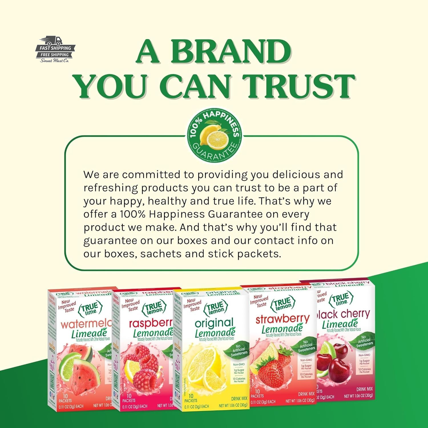 TRUE LEMON Original Lemonade Drink Mix Stevia 30 Count