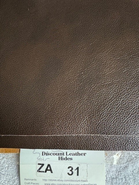 Derbyshire Brown Leather Remnant 15" by 15" ZZA31