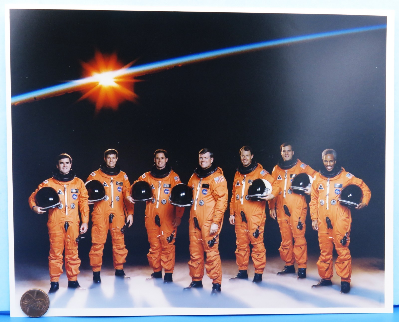 NASA press PHOTO Space Shuttle Discovery STS-39 CREW Portrait / 8" x 10" Color