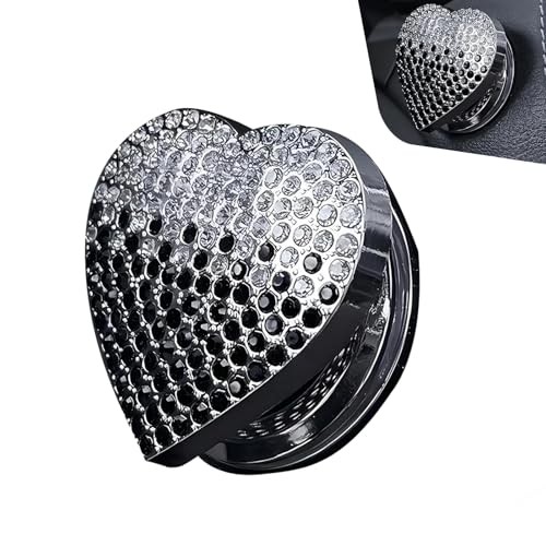Car Push Start Button Cover, Heart Sparkling Rhinestone-Embellished Ignition