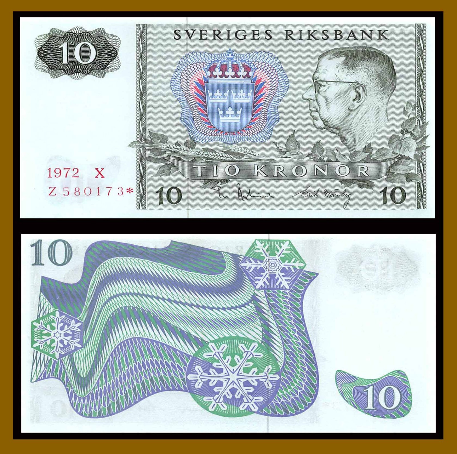 Sweden 10 Kronor, 1972 P-52 52r1 Replacement * Star Unc