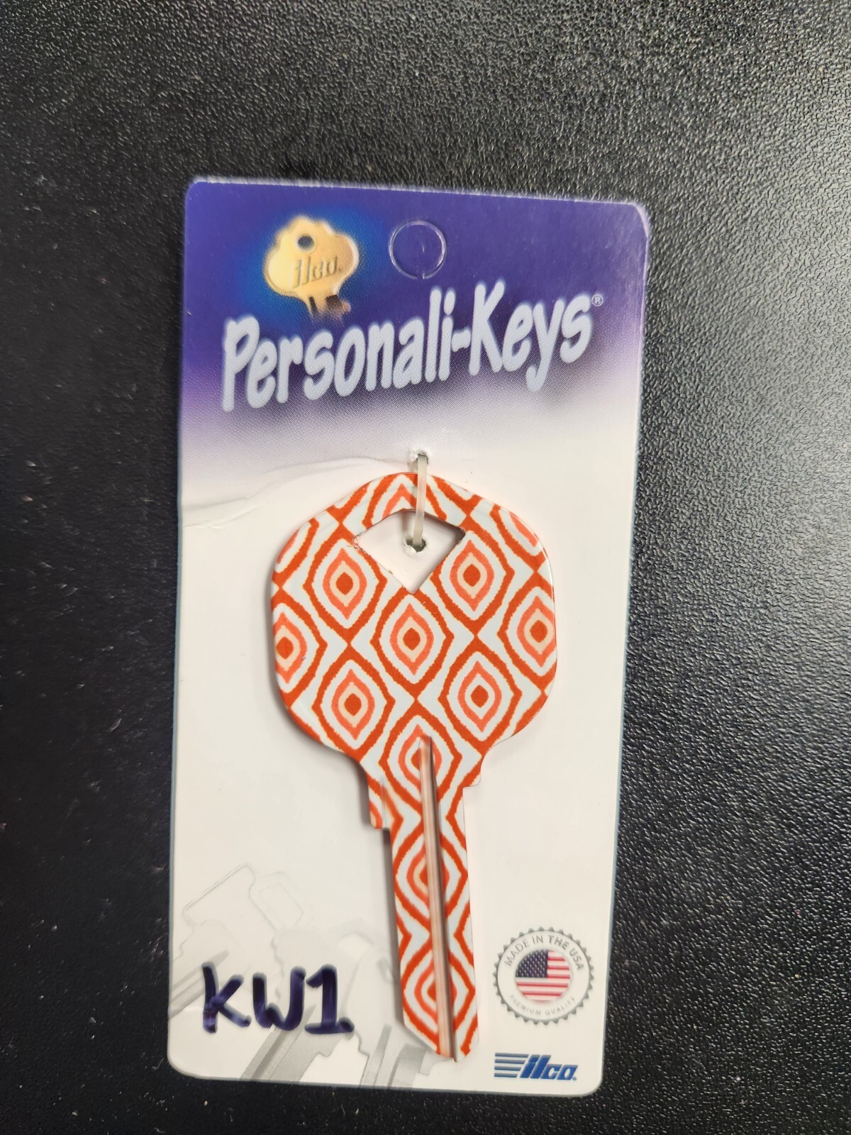 ORANGE EYE PRINTED KWIKSET KW1/KW10 KEY BLANK - READ DETAILS BELOW